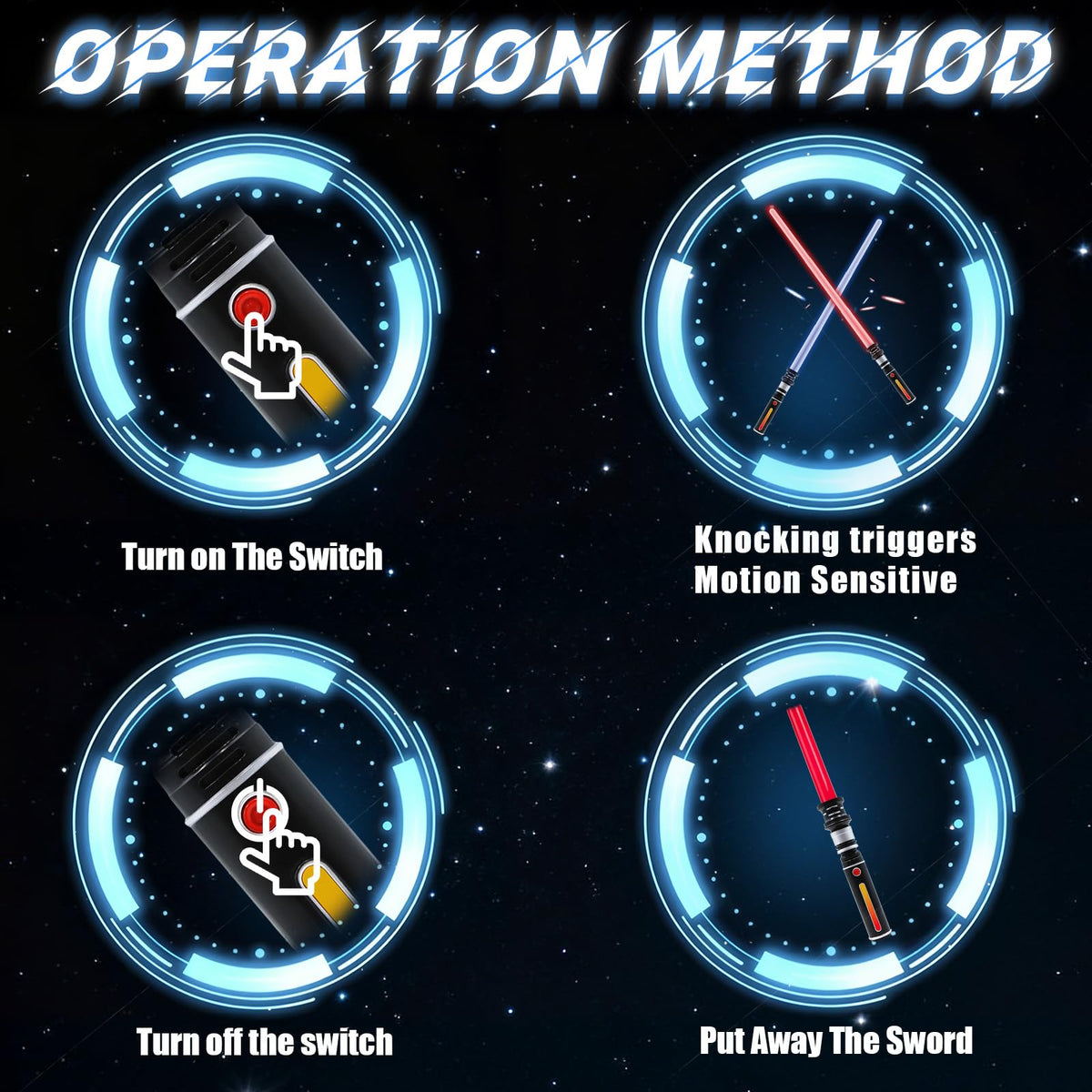 KEGOZ glow-in-the-dark sabers for dramatic nighttime battles