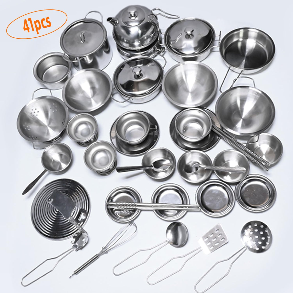 KEJIH mini size kids kitchen dishware for pretend meals.