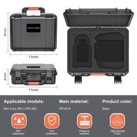 Keketoha Mini 4 Pro case with battery and charger storage pockets.