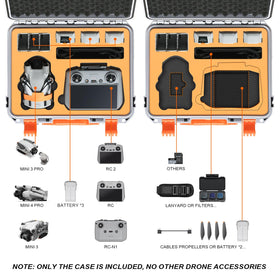 Keketoha case interior layout securely holds Mini 4 Pro and accessories