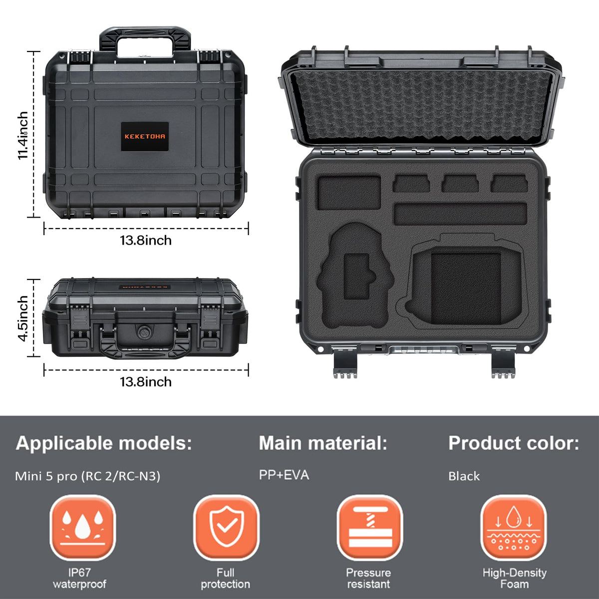 Keketoha case with carry handle enables easy transport