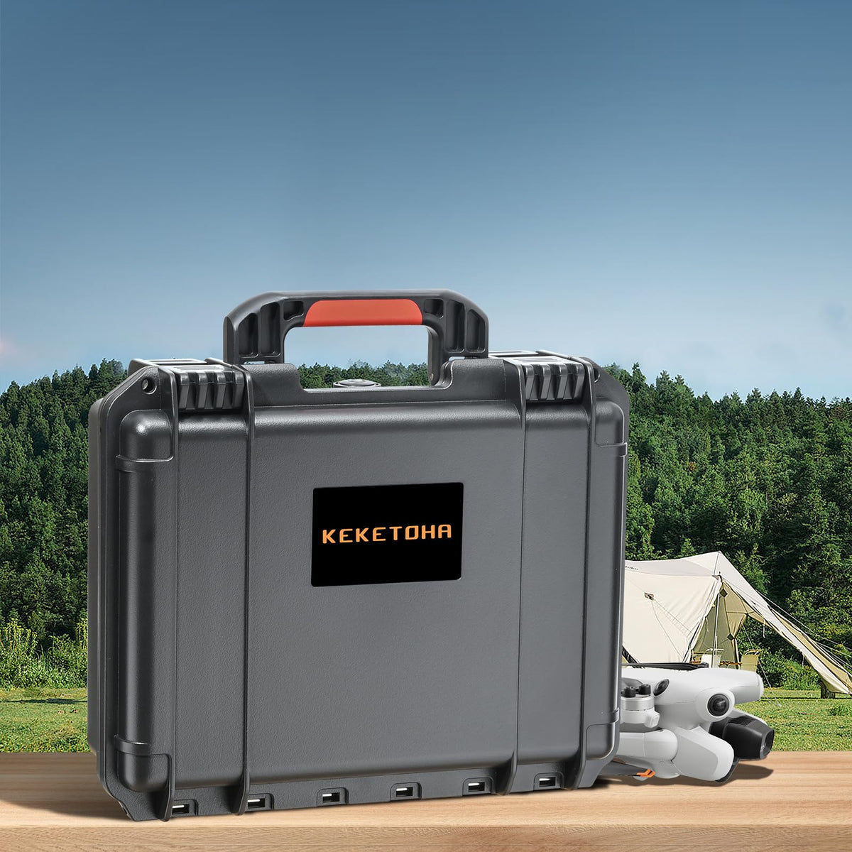 Keketoha black hard case for RC2, portable protection for accessories.