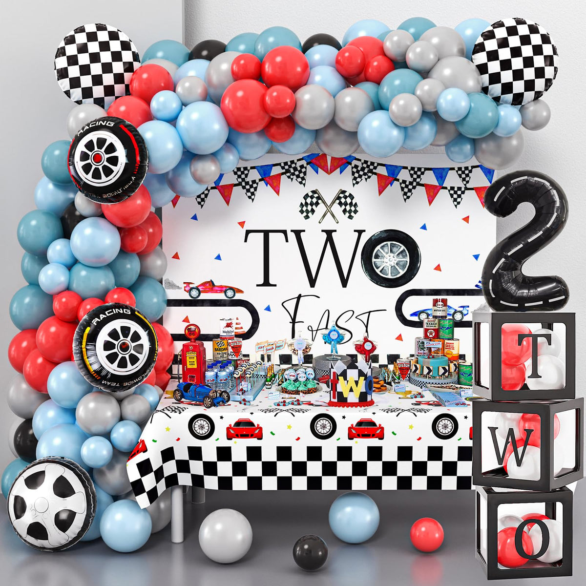 KELENO 134 backdrop for race car party enhances photo moments