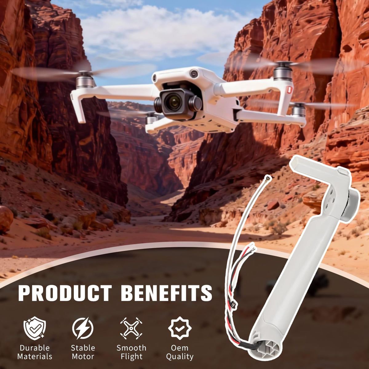 Kelmado Mini 3 front arm after replacement helps smooth flight and efficient handling