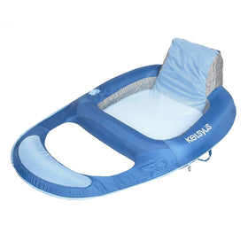Kelsyus Spring Float Lounger includes a cup holder for beverages on the water.