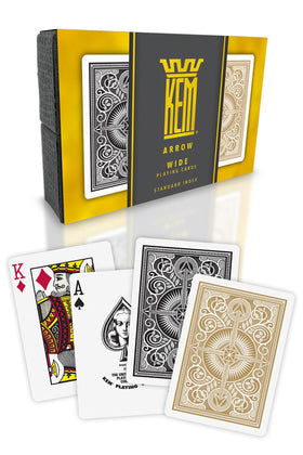 KEM Arrow Black and Gold poker-deck with smooth shuffles.