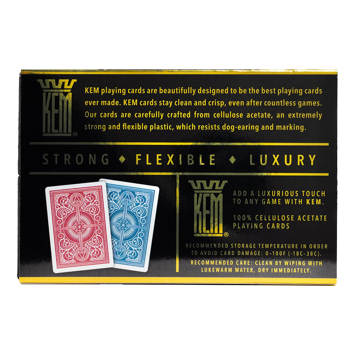 Jumbo index poker size cards provide quick reads and confident dealing.