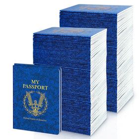 Kenburg passport notebook for kids with blue cover, ideal for classroom pretend play.