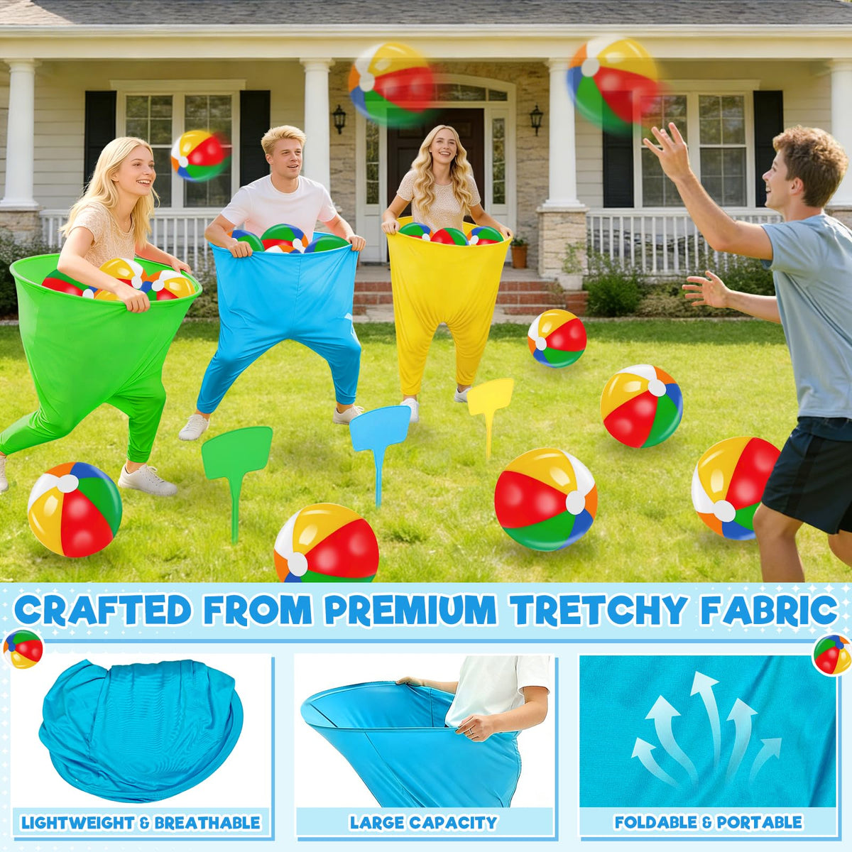 Kengvo Granny Pants ground stakes stabilize play on grass.