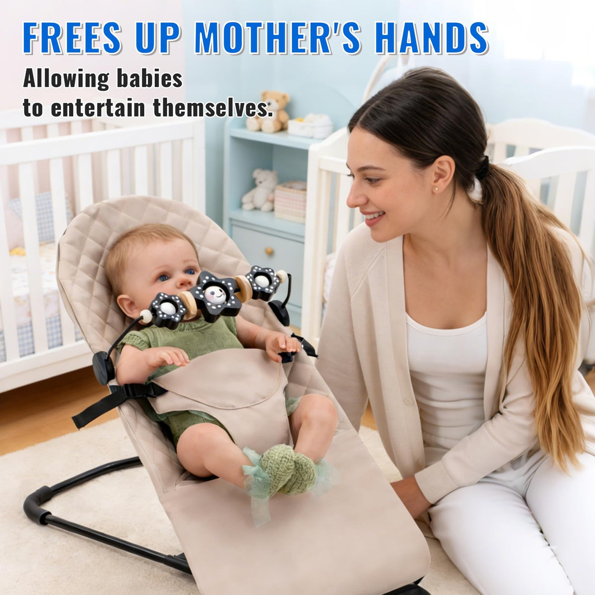 Kenkyo secure clips ensure the toy stays in place during lively playtime.