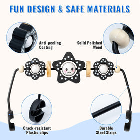 Kenkyo sensory rotating components encourage curiosity and improve hand-eye coordination.