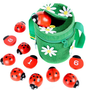 Kenley Counting Ladybugs wooden set offers tactile counting for early numeracy.