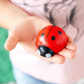 Kenley wooden ladybugs designed for classroom-style counting practice and learning.