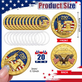 Kenning patriotic coin collection showcased in display case for ceremonies.