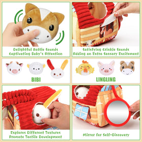 kenvc barn toy duck soft plush stimulates texture sensation and tracking movement.
