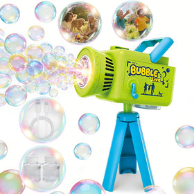 KENVC camera bubble machine shows battery powered action for outdoor events