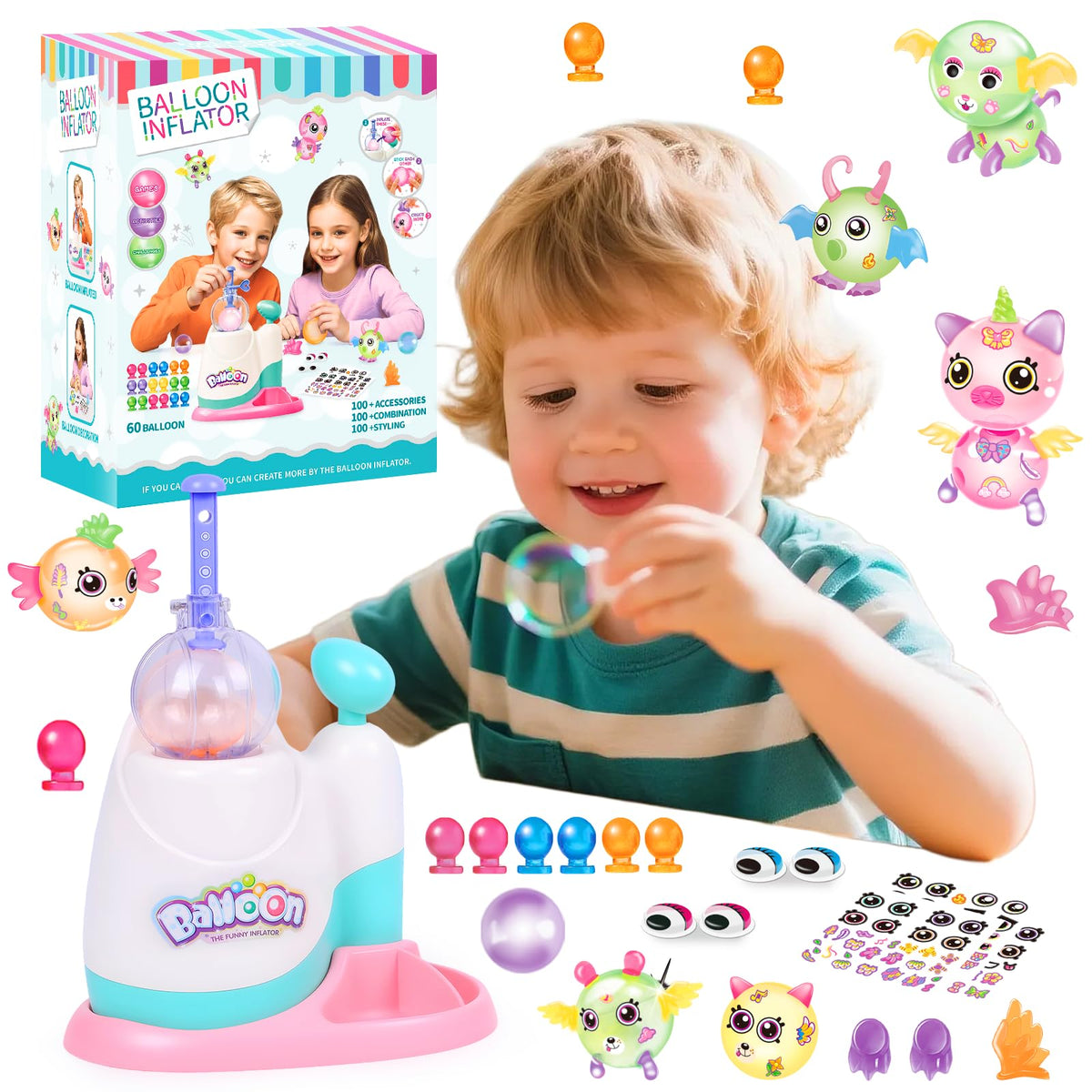 KENVC DIY balloon animal kit packaging shows vibrant colors for creative play
