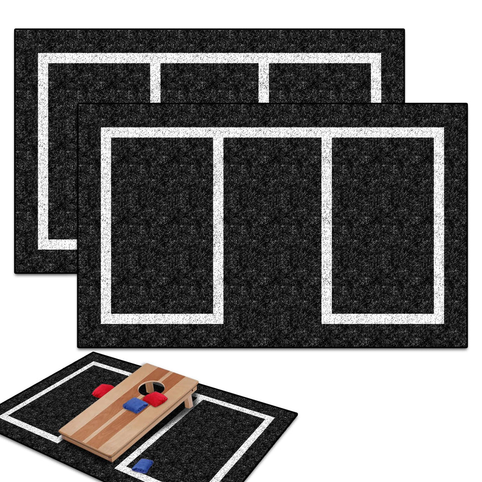 KEOHOLI cornhole mats set of two for stable outdoor play on grass.
