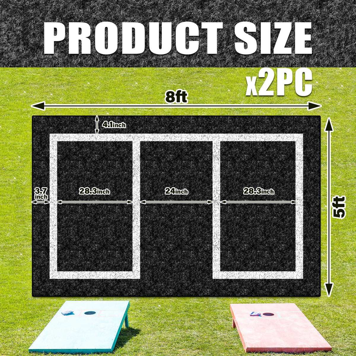 KEOHOLI mats with non-slip felt top for steadier bag toss.