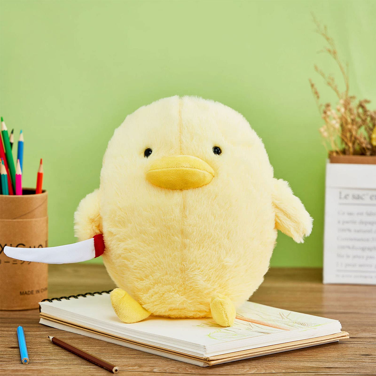 Kephay duckling stuffed animal close-up shows durable stitching and cozy fur