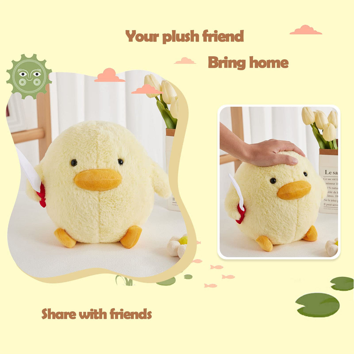 Kephay plush throw pillow Duck design for sofa or bed decor