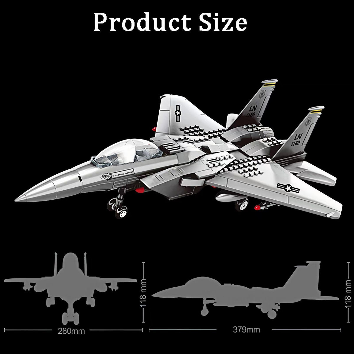 KERHENE F-15 Eagle lego-compatible-bricks enables cross-brand building and play.