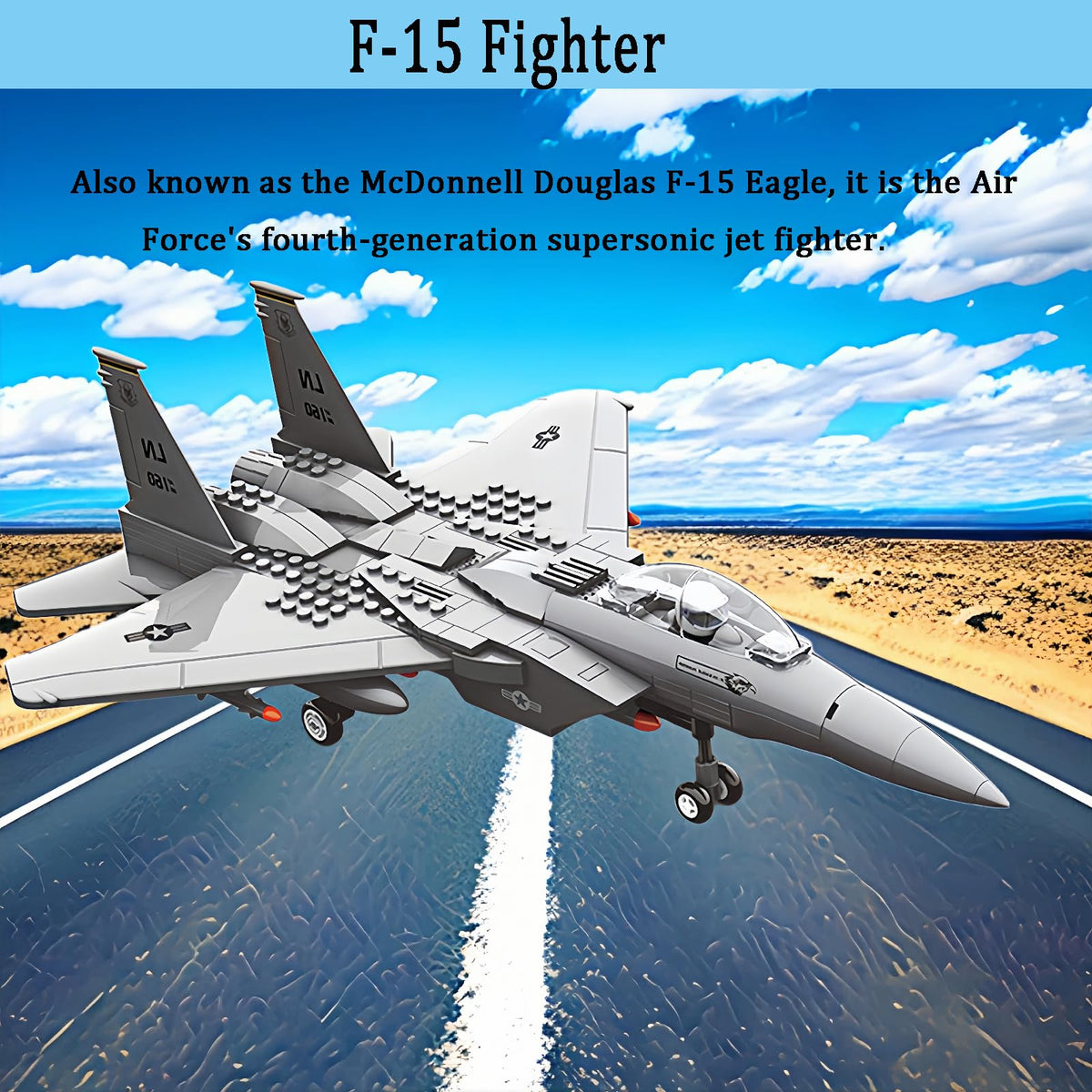 KERHENE F-15 Eagle side view highlights pose options for dynamic displays.