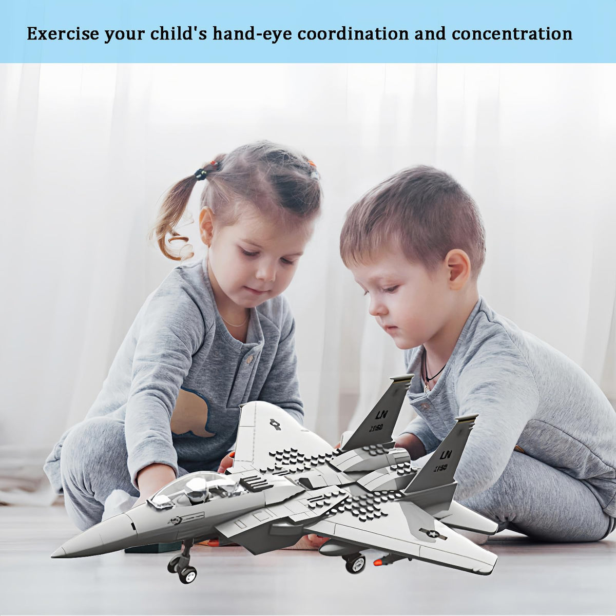 KERHENE F-15 Eagle top view reveals a sleek silhouette for shelf display.