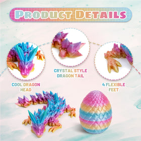 KERIDAZPLY crystal dragon inside egg, a tactile fidget sparking imaginative play.