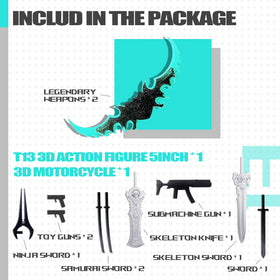 KERITOBA 3D printed motorbike accessory enhances T13 action figure play scenarios.