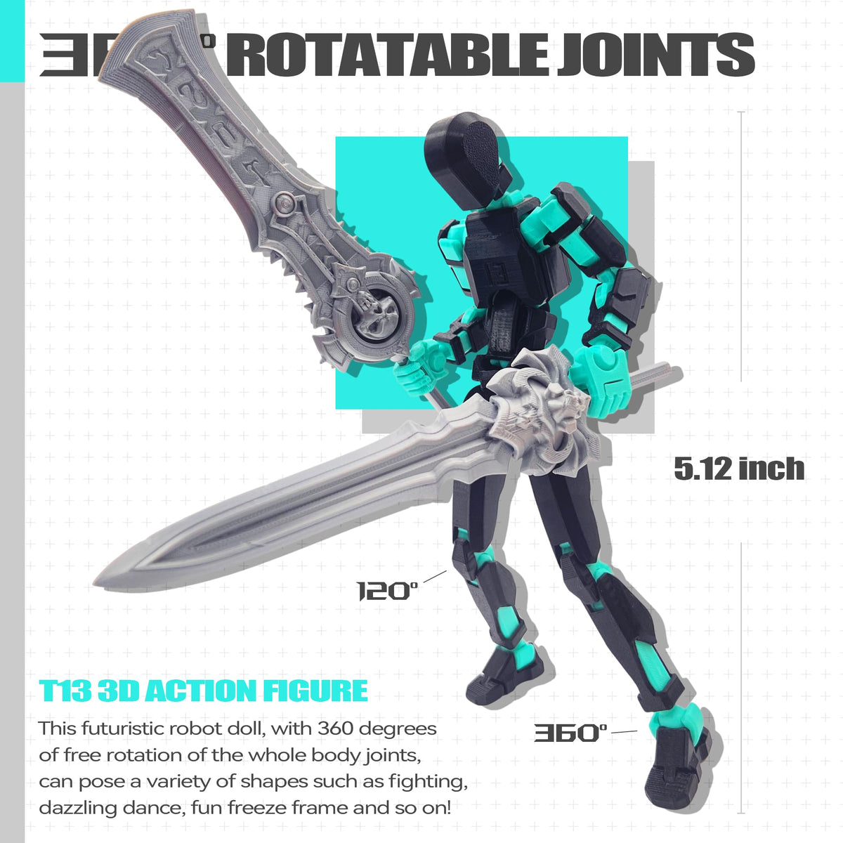KERITOBA Dummy 13 with interchangeable hands and weapons for versatile play.