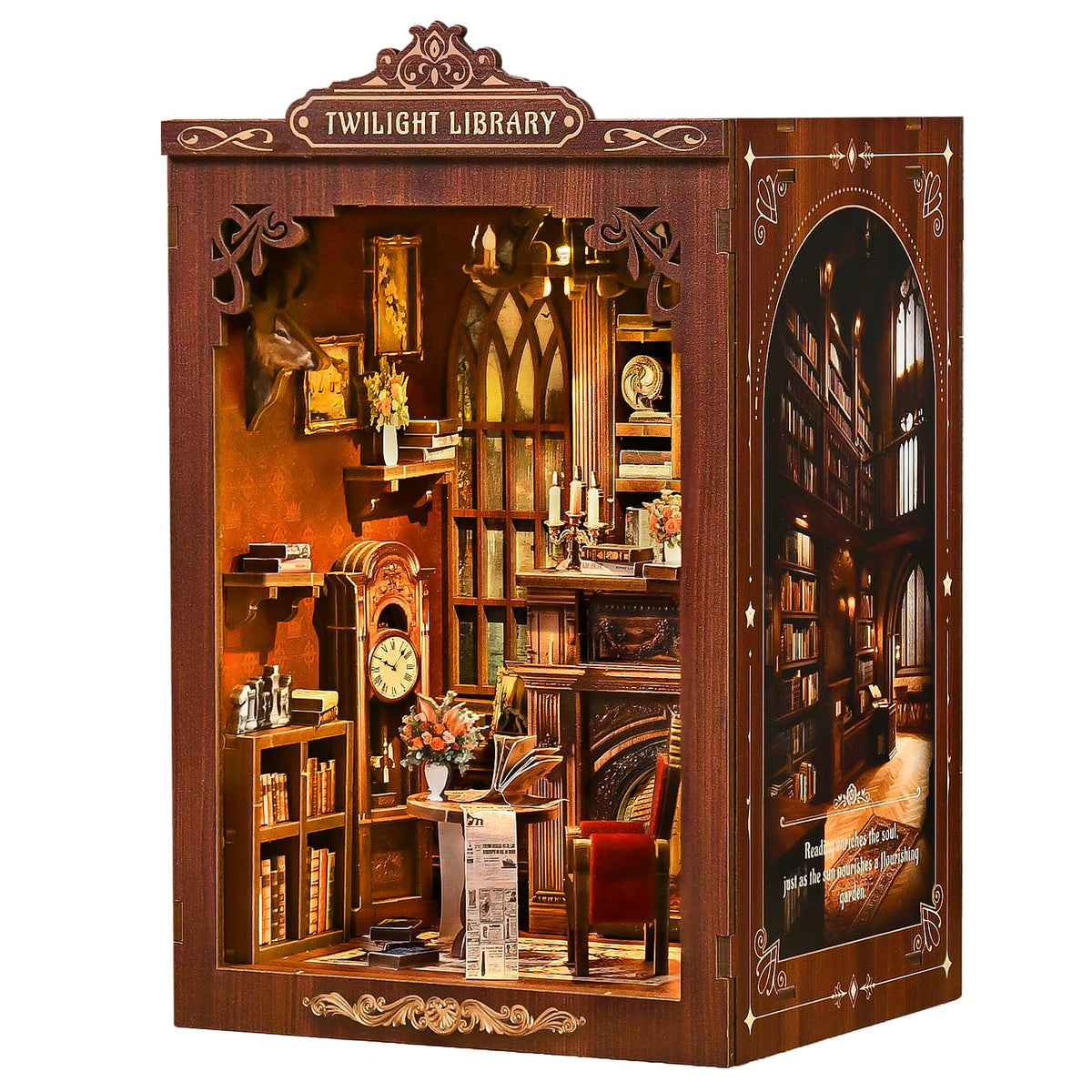 KERNOWO Book Nook Kit front view for stylish bookshelf decor