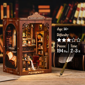 KERNOWO Book Nook Kit shelf decor enhances a cluttered shelf