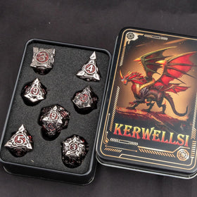 KERWELLSI dice close-up shows premium engraved details.