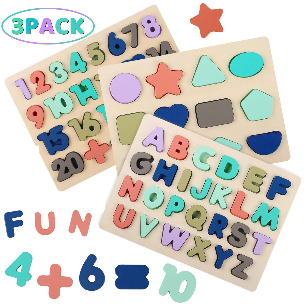 Kesletney wooden alphabet puzzle for toddlers boosts fine motor skills and early literacy