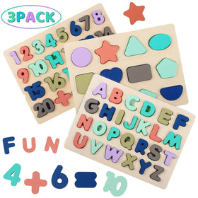 Kesletney wooden alphabet puzzle for toddlers boosts fine motor skills and early literacy
