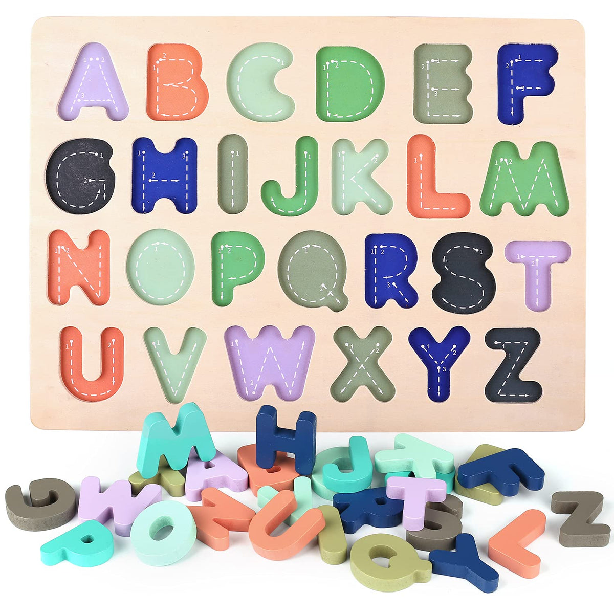 Kesletney wooden pieces close-up shows smooth edges and non-toxic paint