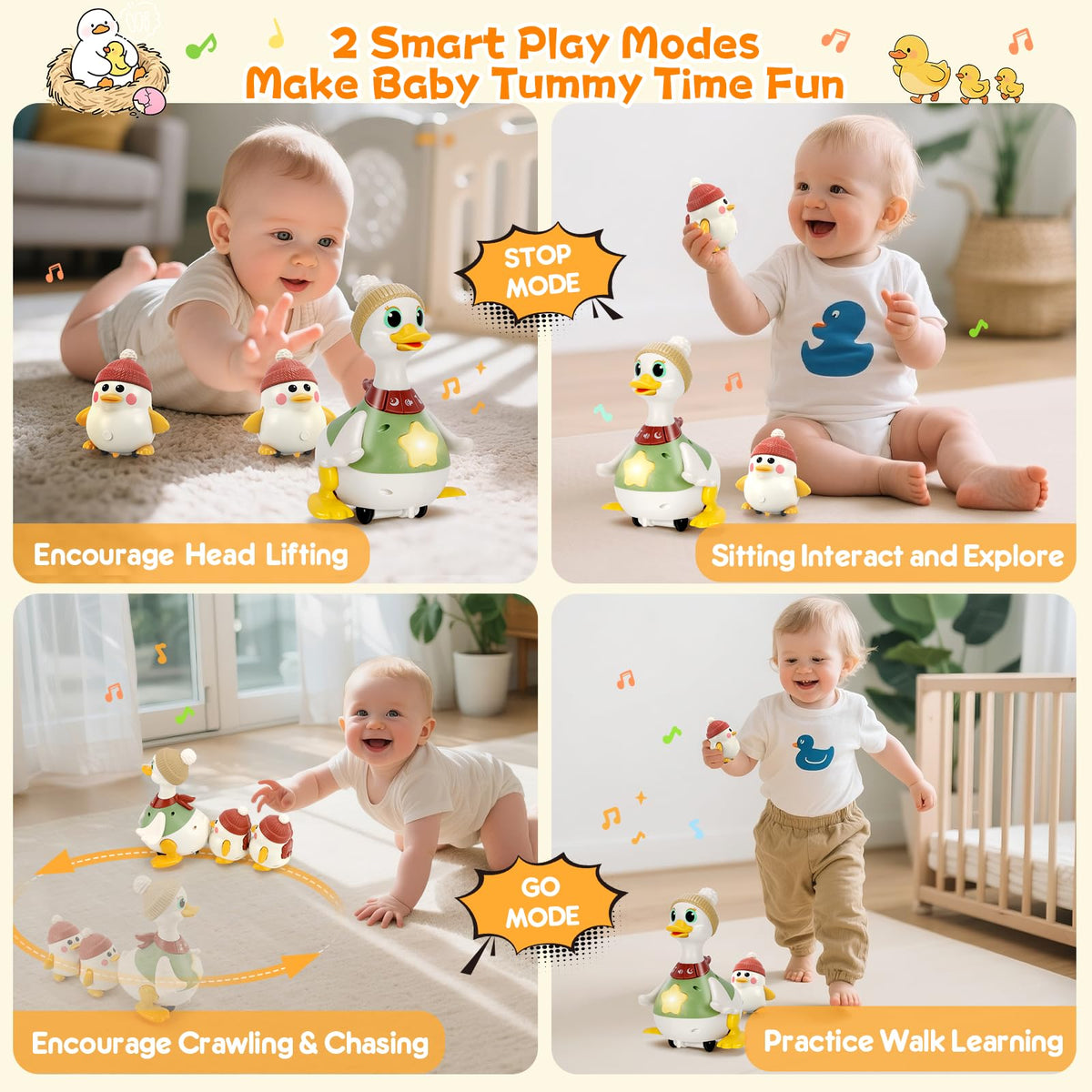 Ketiee ducklings holding hands promotes cooperative play and crawling exploration