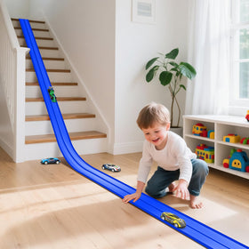 KETIEE Flex Tracks suction cups grip smooth surfaces for creative racing setups.