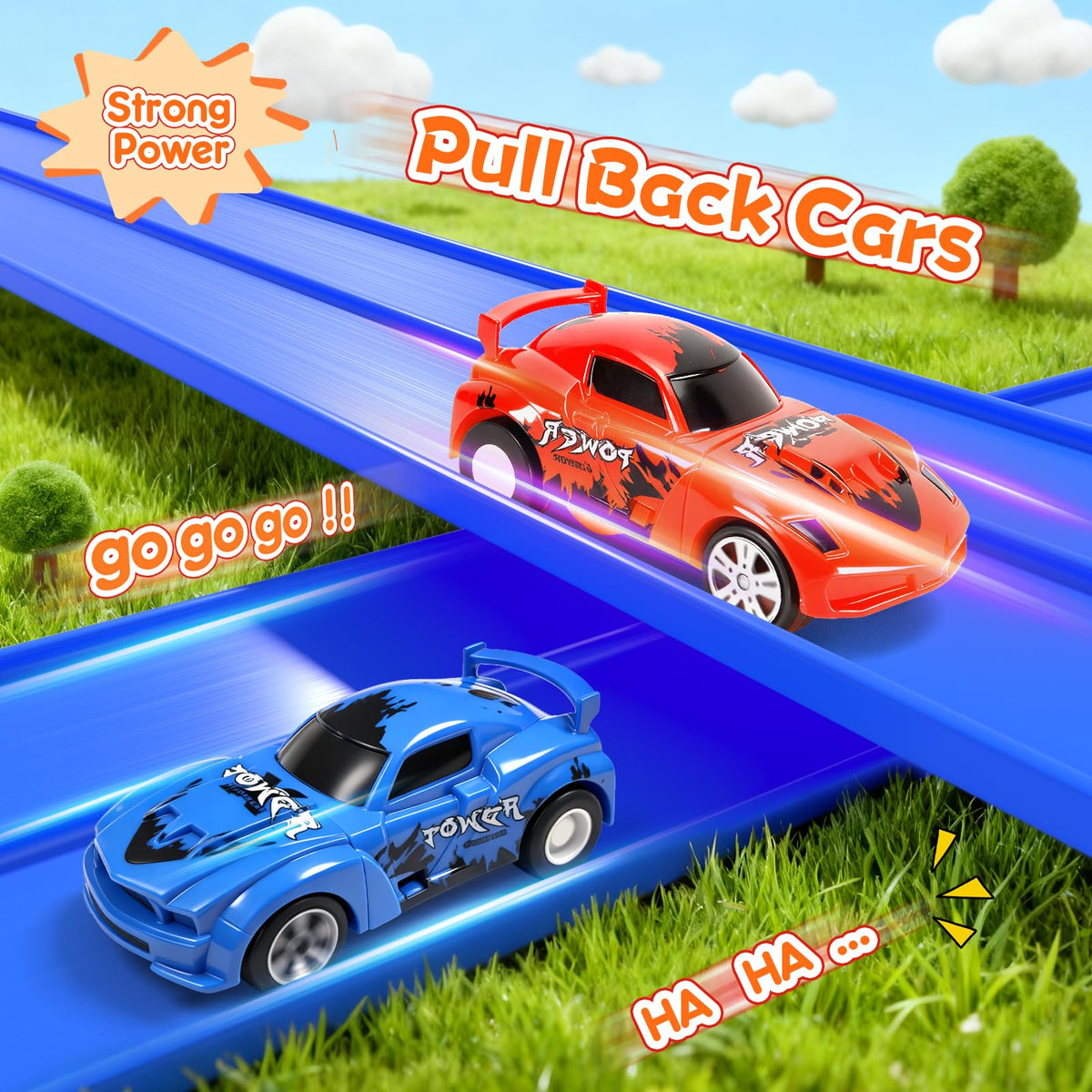 KETIEE Flex Tracks two-lane ramp promotes cooperative and solo racing.