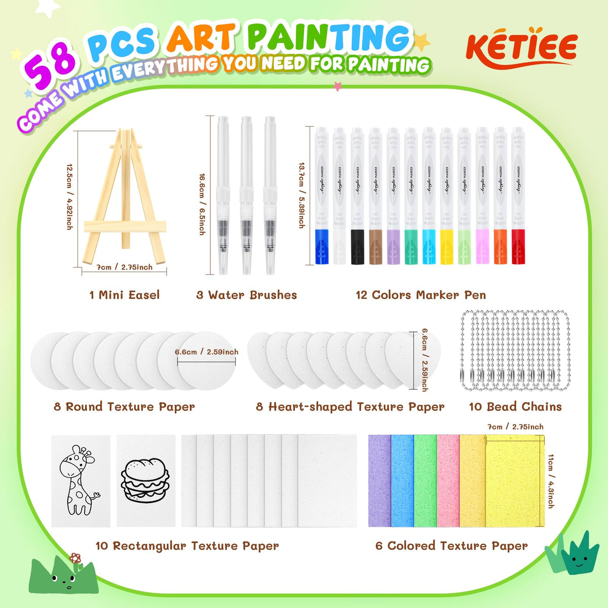 KETIEE foam paper templates showing shapes for 3D textures in crafts