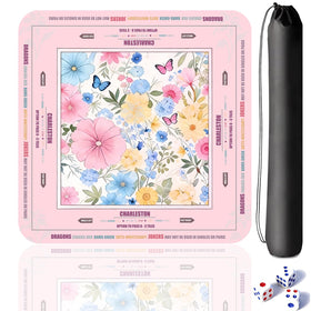 Ketliyaze mahjong mat with pink flowers design provides quiet play and cushioned tile protection