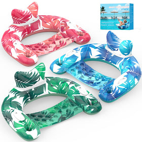 KEUCL pool floats 3-pack inflatable chairs with cupholders for relaxed pool days