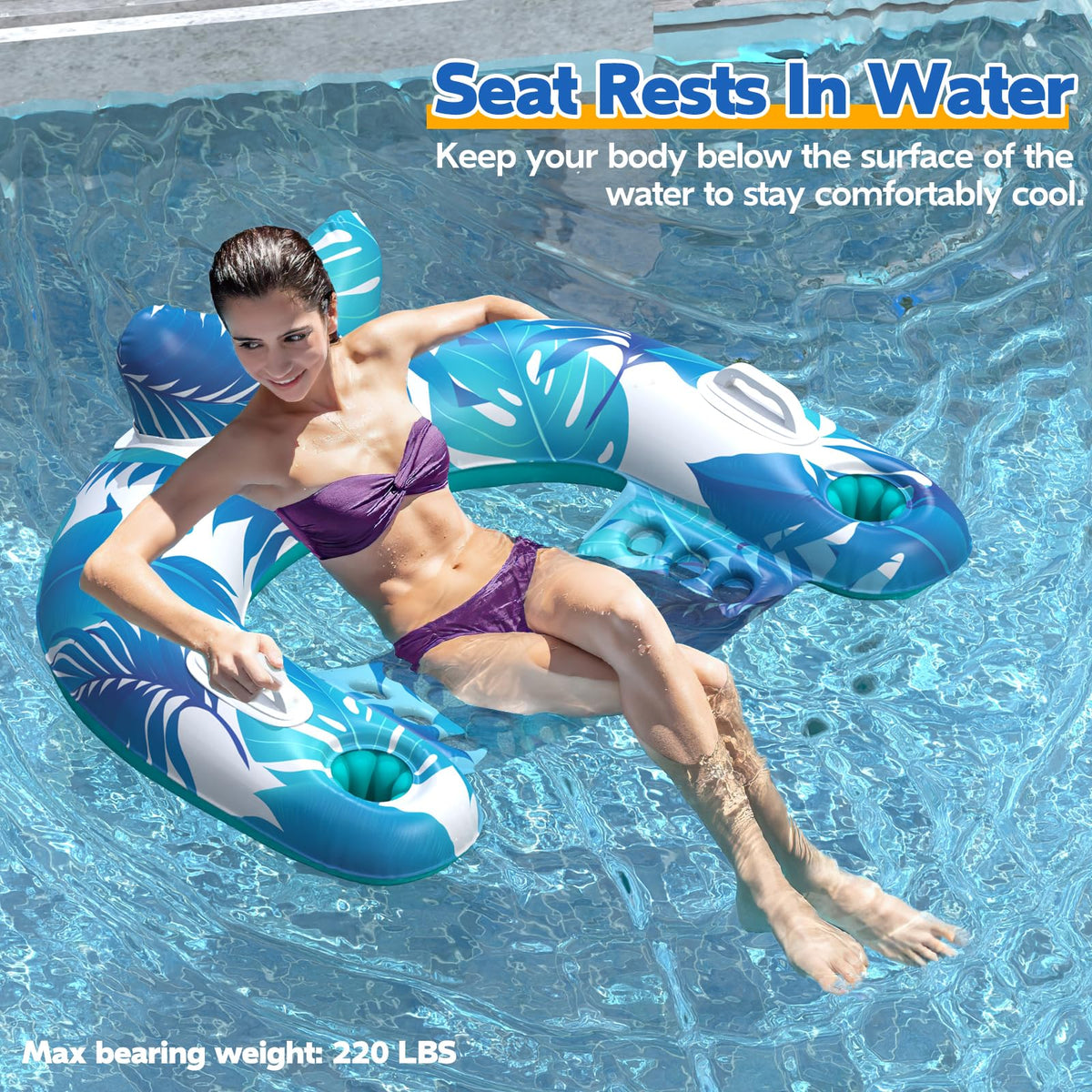 KEUCL pool floats quick deflate and travel-friendly foldable design