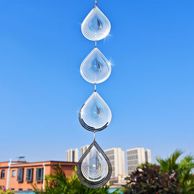 Kexsscai wind spinner in a sunny backyard scene deters birds while enhancing ambiance.