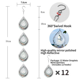 Kexsscai bird reflectors sway with wind, deterring birds from multiple angles.