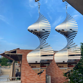 Kexsscai hanging wind spinner 3D spiral catches sunlight to deter birds