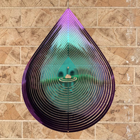 Kexsscai wind spinner 12in water droplets in green and purple add dynamic garden color.