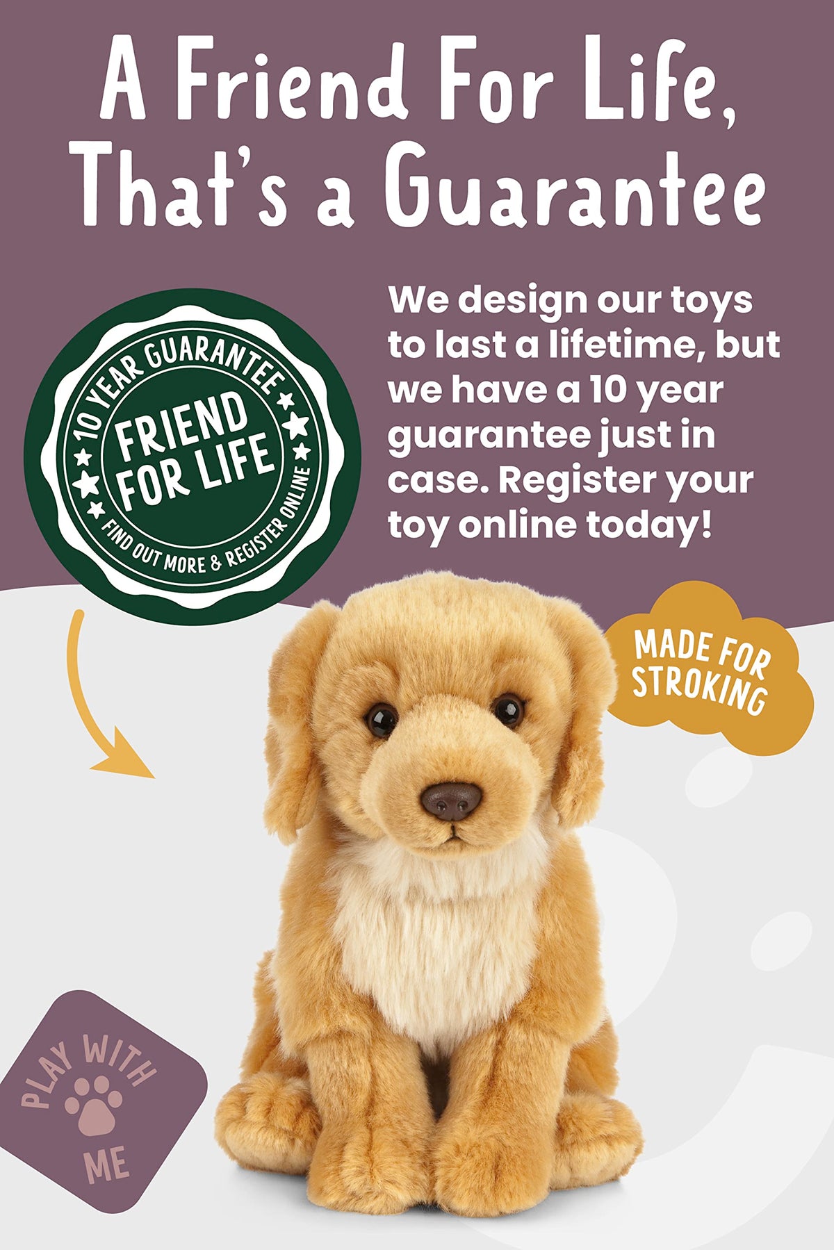Keycraft Living Nature Golden Retriever eco-friendly materials from recycled bottles.