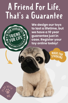 Keycraft Living Nature Pug Puppy eco-friendly toy made from recycled bottle materials
